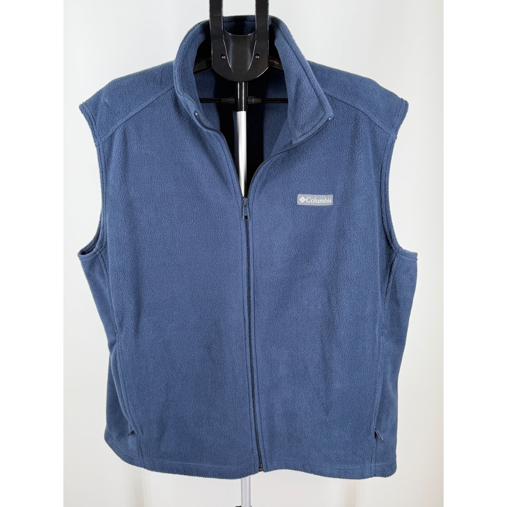 Columbia Steens Mountain Fleece Vest Mens‎ XL Blue Full Zip Jacket